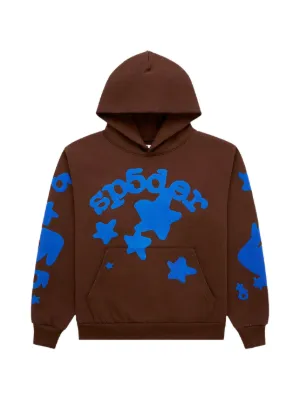 SP5DER spider-web Print Hoodie | Blue | FARFETCH UK