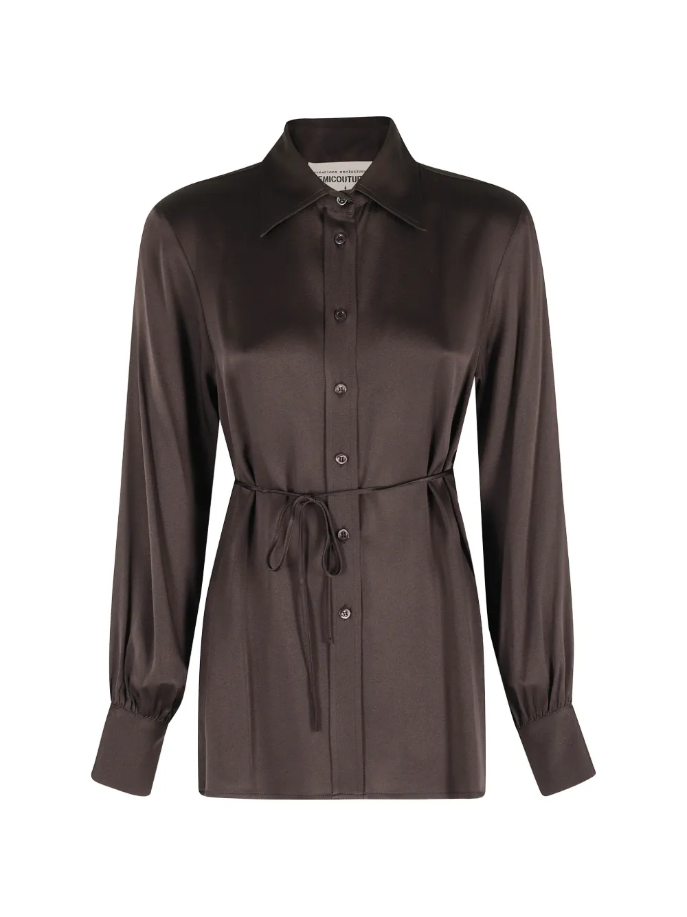 Semicouture Juana tie waist shirt - Brown