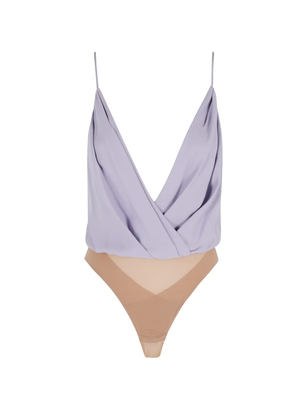 Elisabetta Franchi Georgette draped camisole bodysuit - Violett