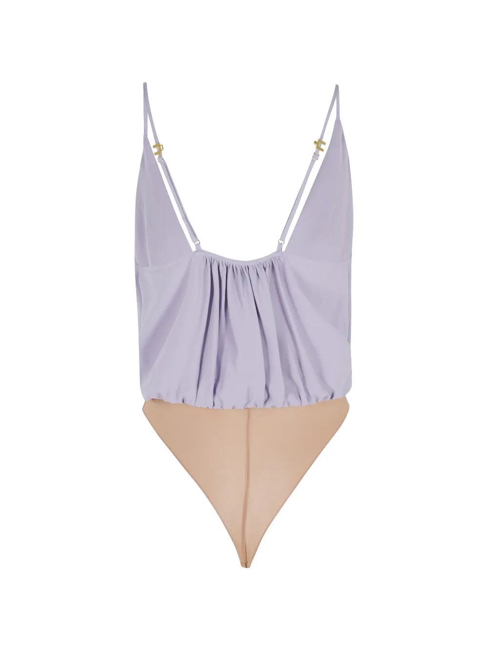  Elisabetta Franchi Georgette Draped Camisole Bodysuit - Purple 