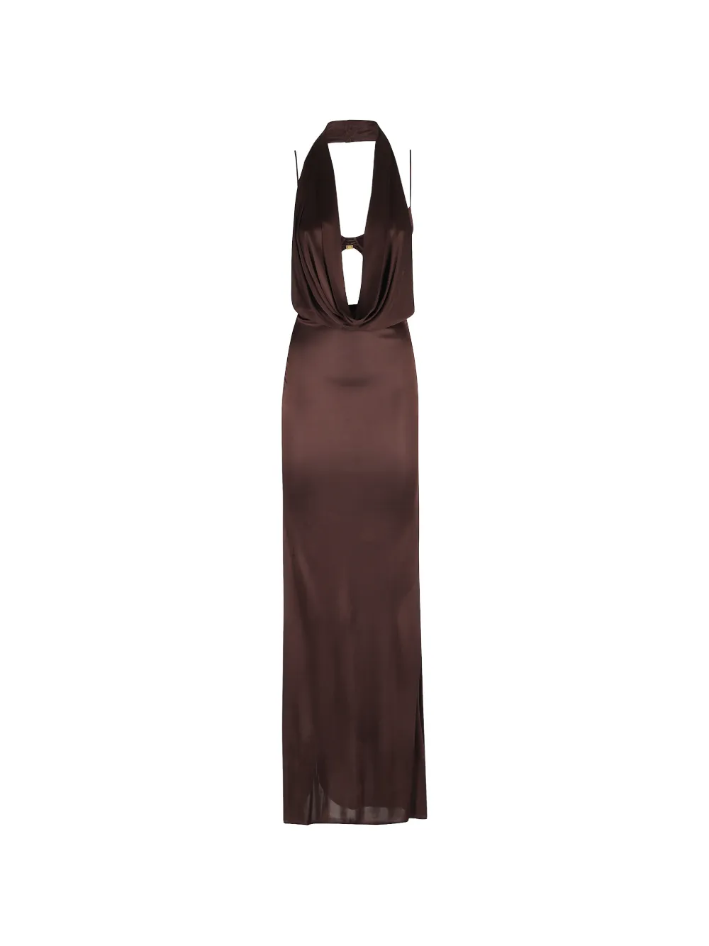 Elisabetta Franchi halter cowl neck dress - Marrone