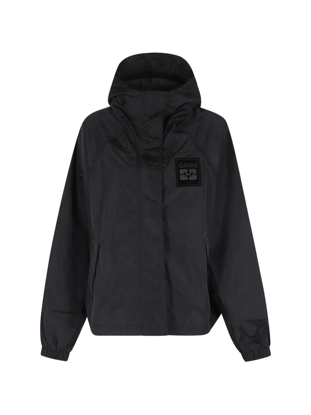 GANNI hooded lightweight jacket - Nero
