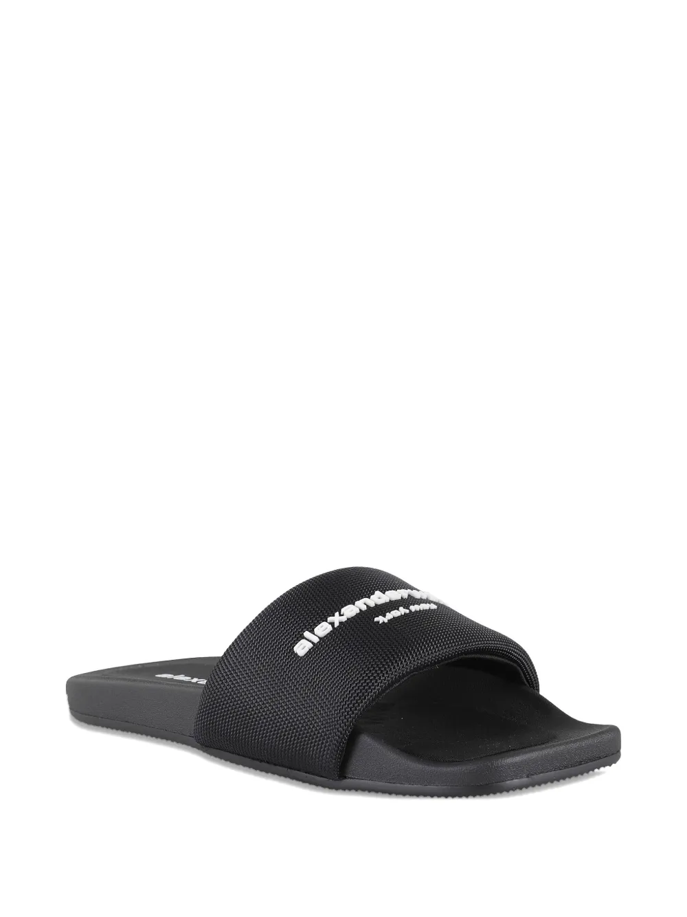 Alexander Wang logo-embossed pool sandals Zwart