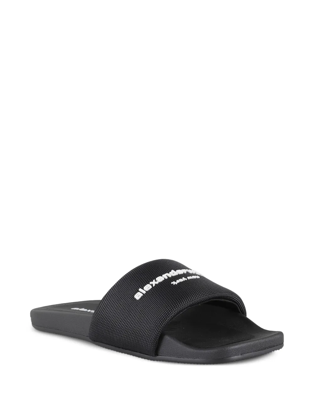  Alexander Wang Logo-embossed Pool Sandals - Black 