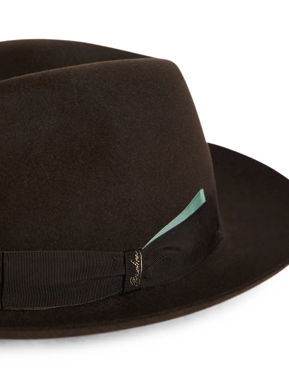 Pal Zileri x Borsalino Federico fedora hoed met grosgrain afwerking Bruin