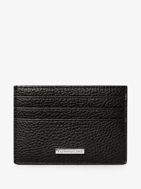 Tombolini logo-plaque pebbled leather cardholder