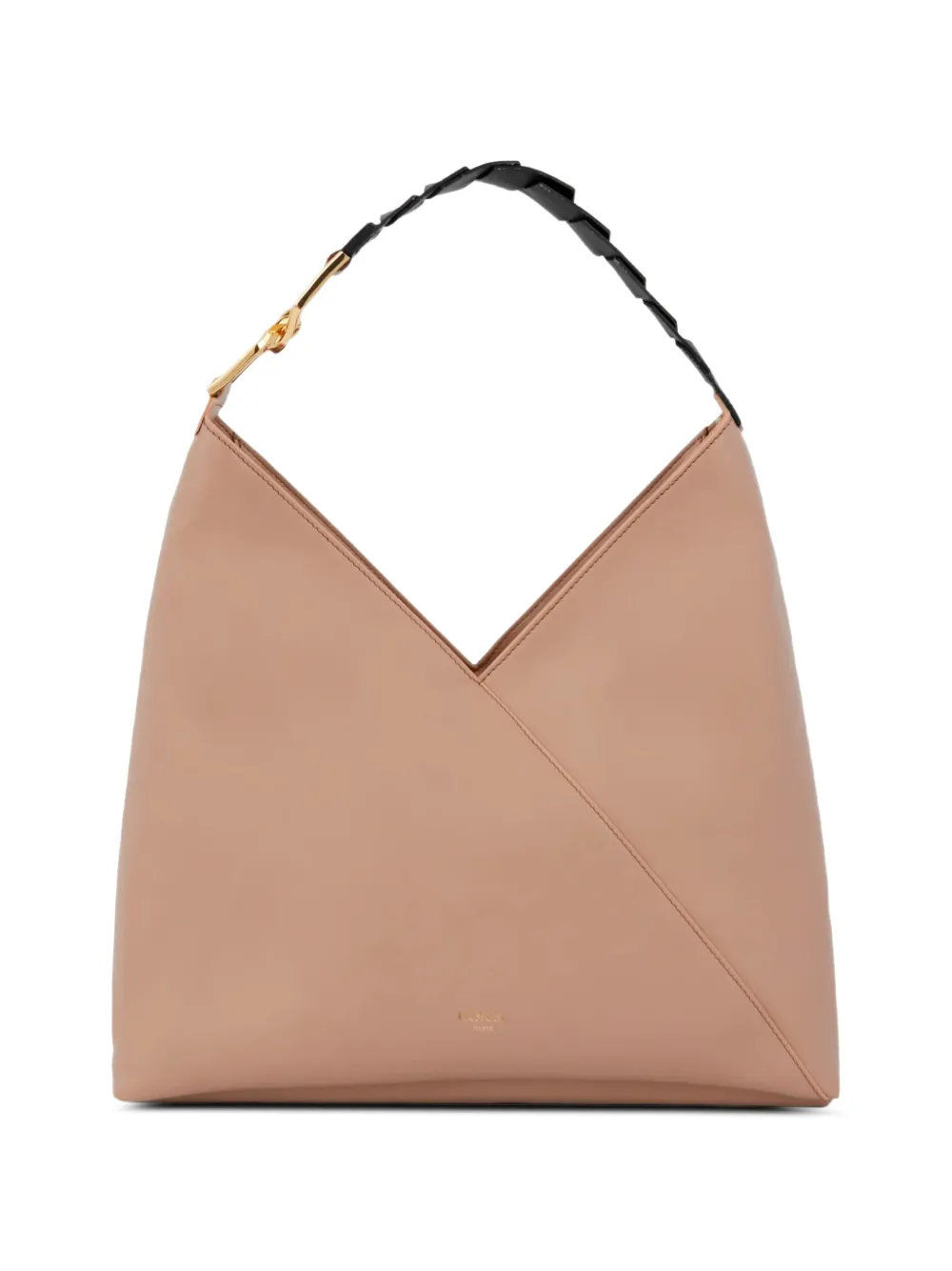 Lancel Schoudertas met gevlochten handvat Beige