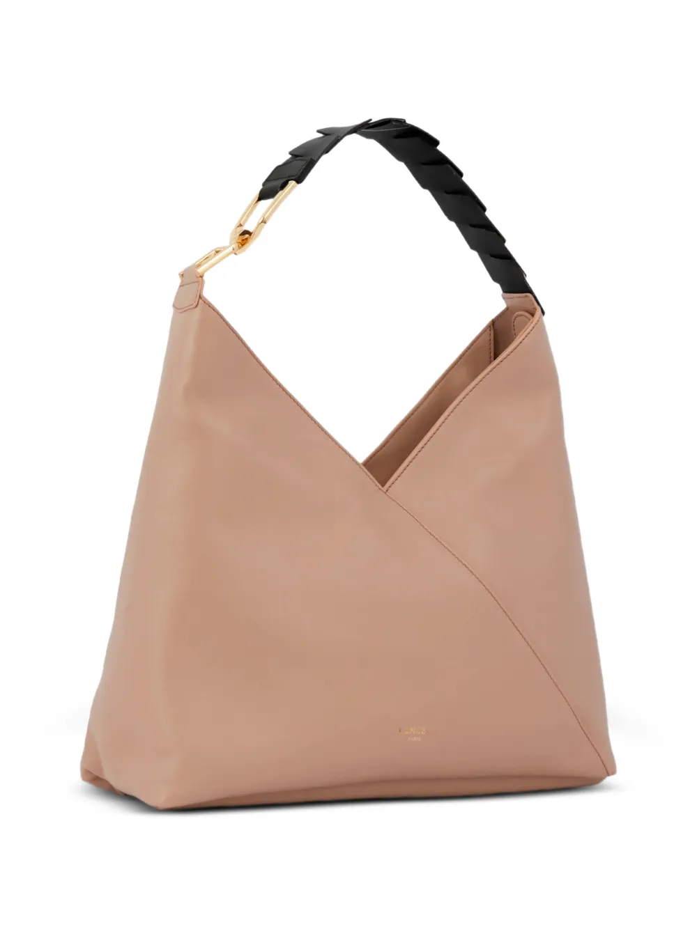 Lancel Schoudertas met gevlochten handvat Beige