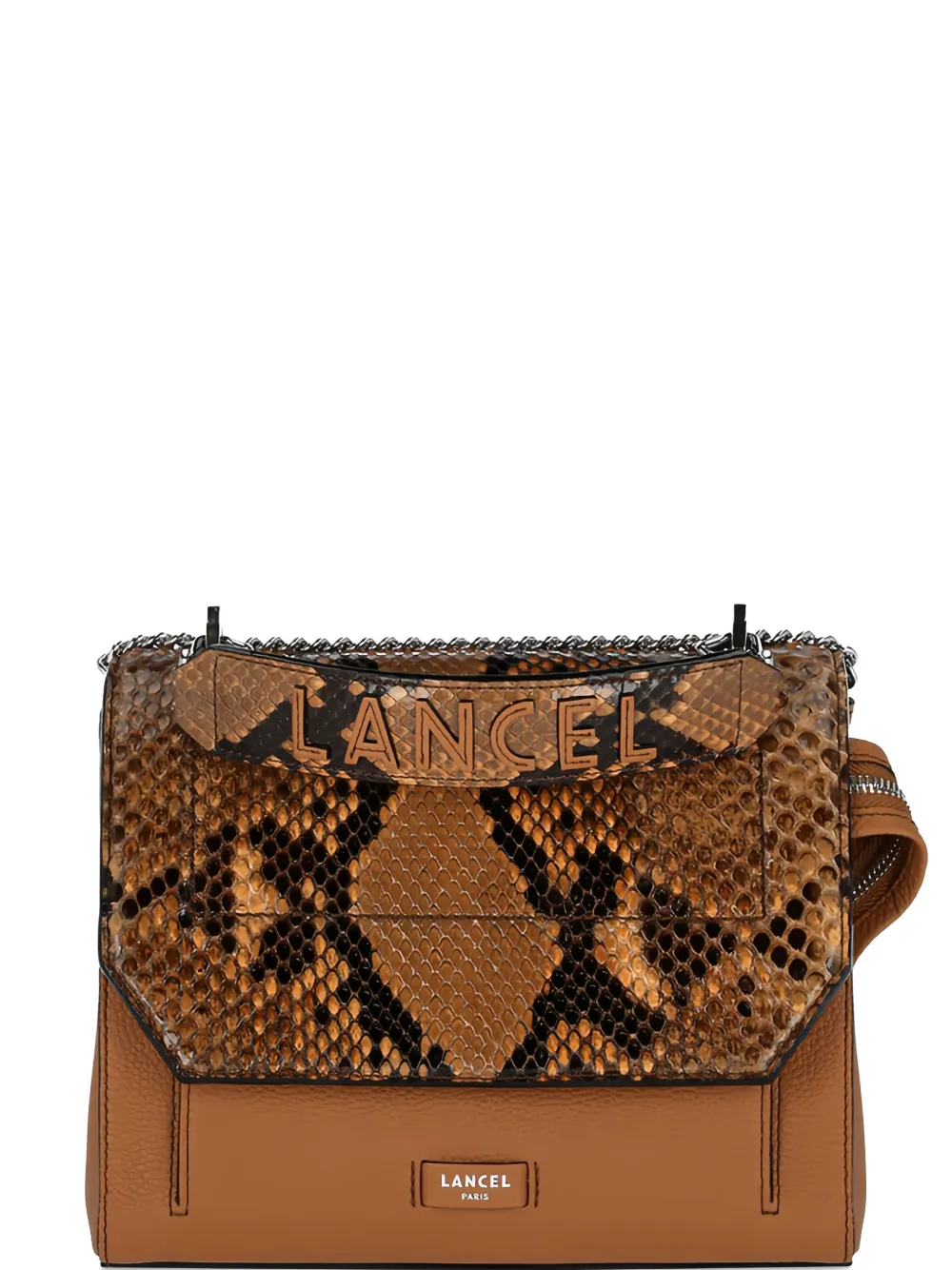 Lancel Ninon python flap cross body bag - Toni neutri
