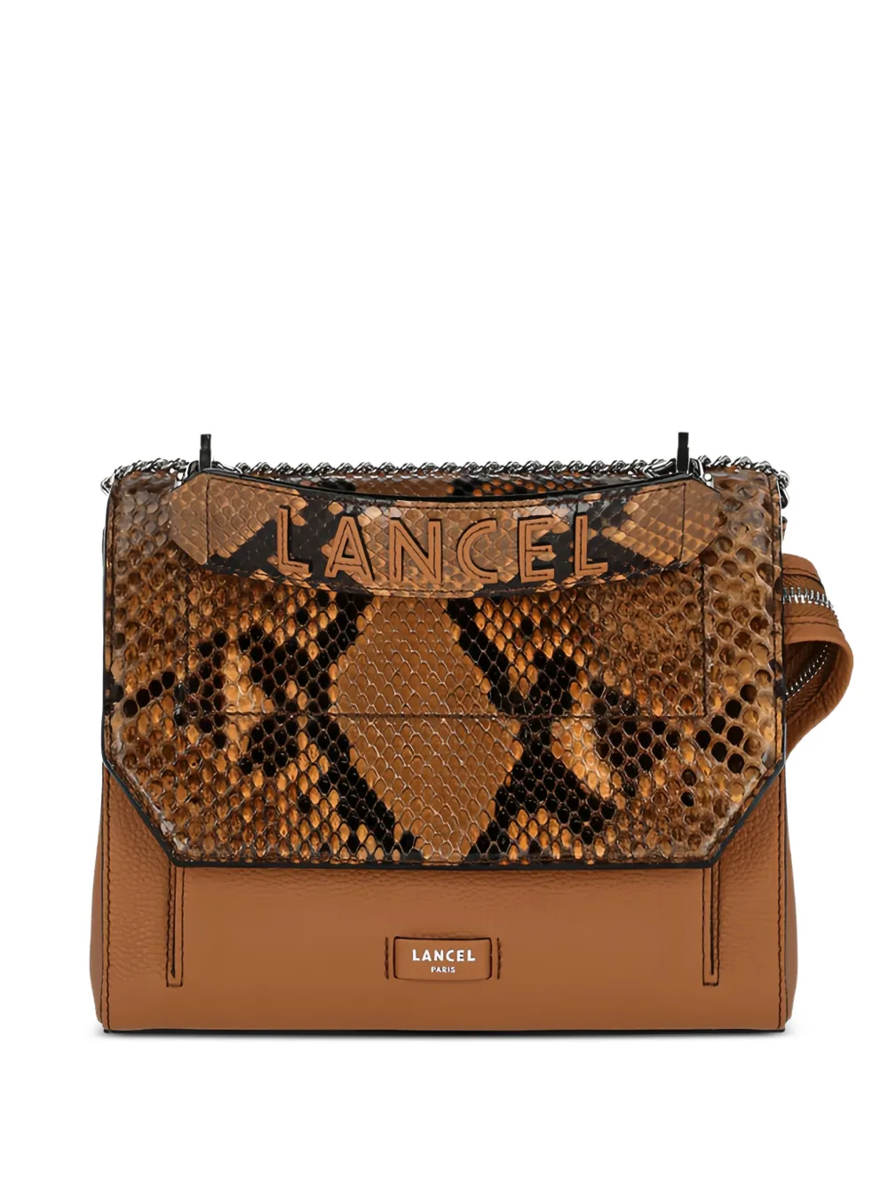 Lancel Ninon python flap cross body bag - Toni neutri