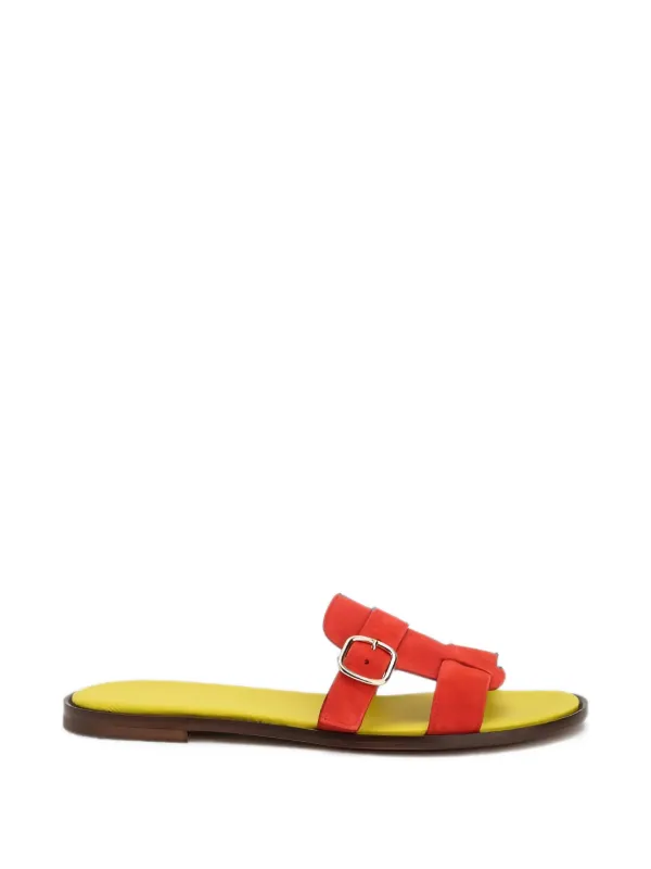 Doucal's Buckle-fastening Leather Sandals in Red