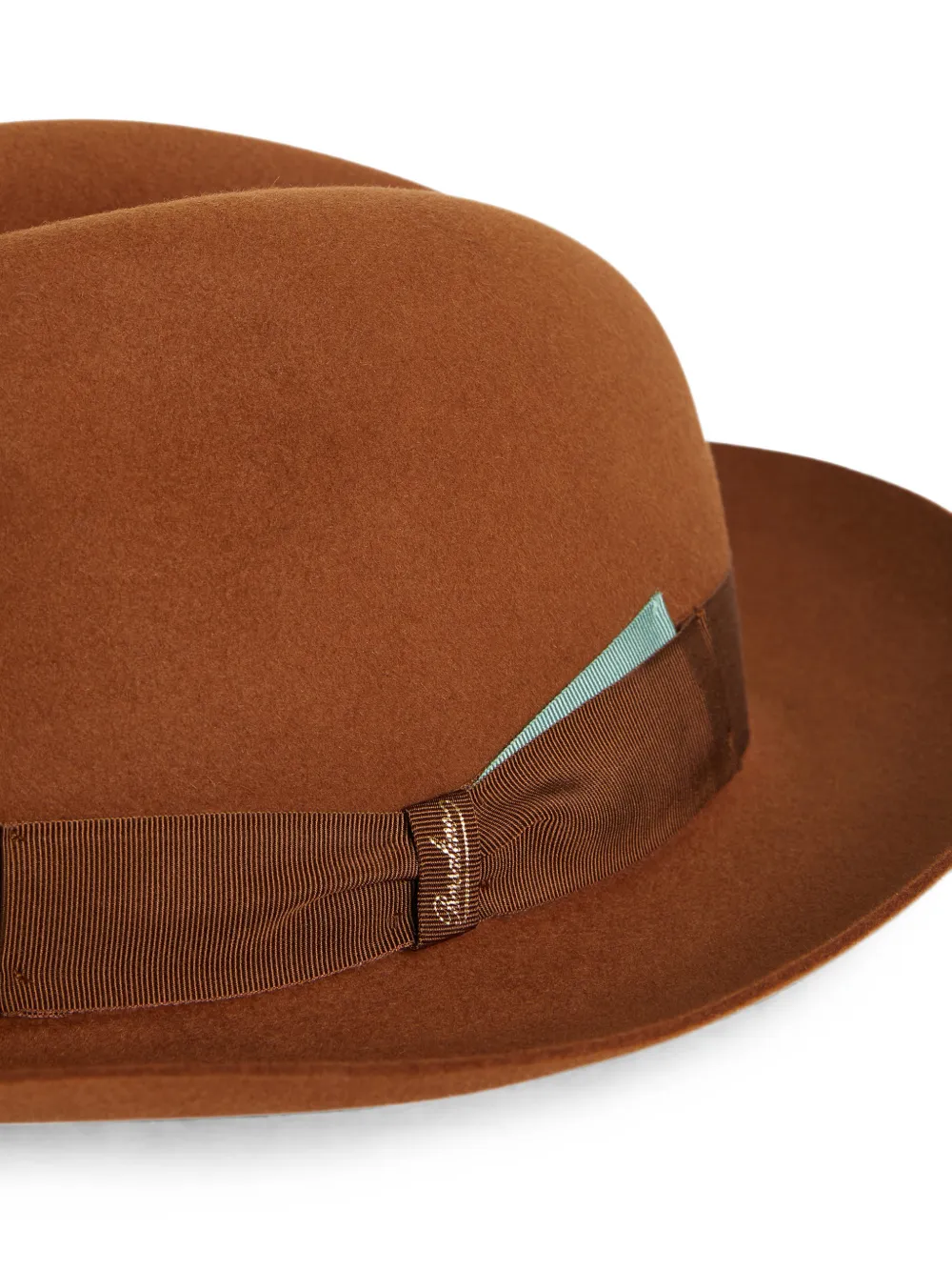 Pal Zileri x Borsalino Federico fedora hoed met grosgrain afwerking Bruin