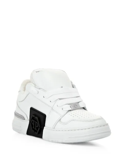Philipp Plein baskets perforées à plaque logo