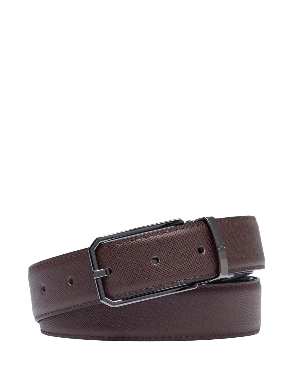 Lancel Leon dark brown metal belt - Marrone