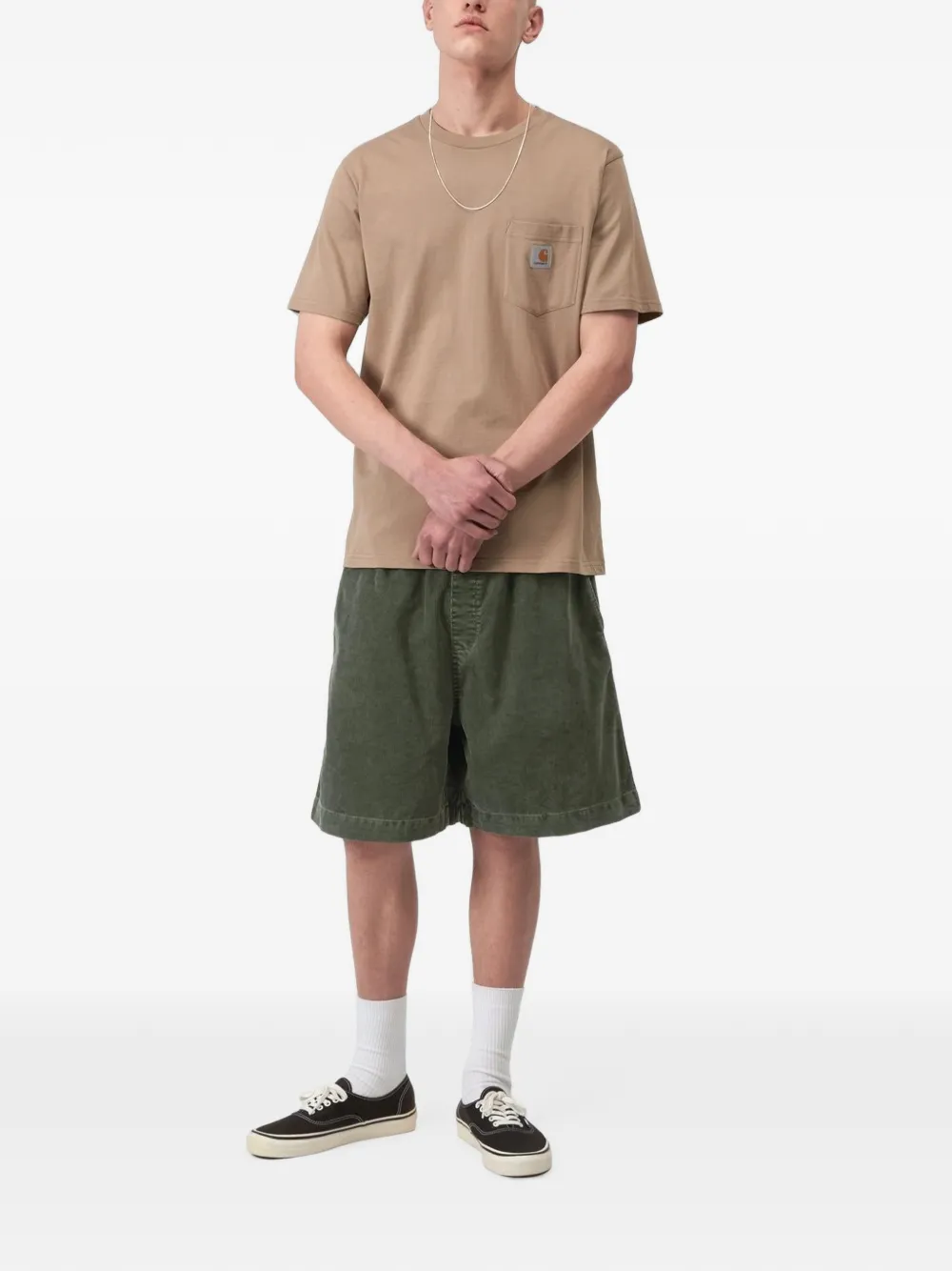 Carhartt WIP Reynold shorts met elastische tailleband Groen