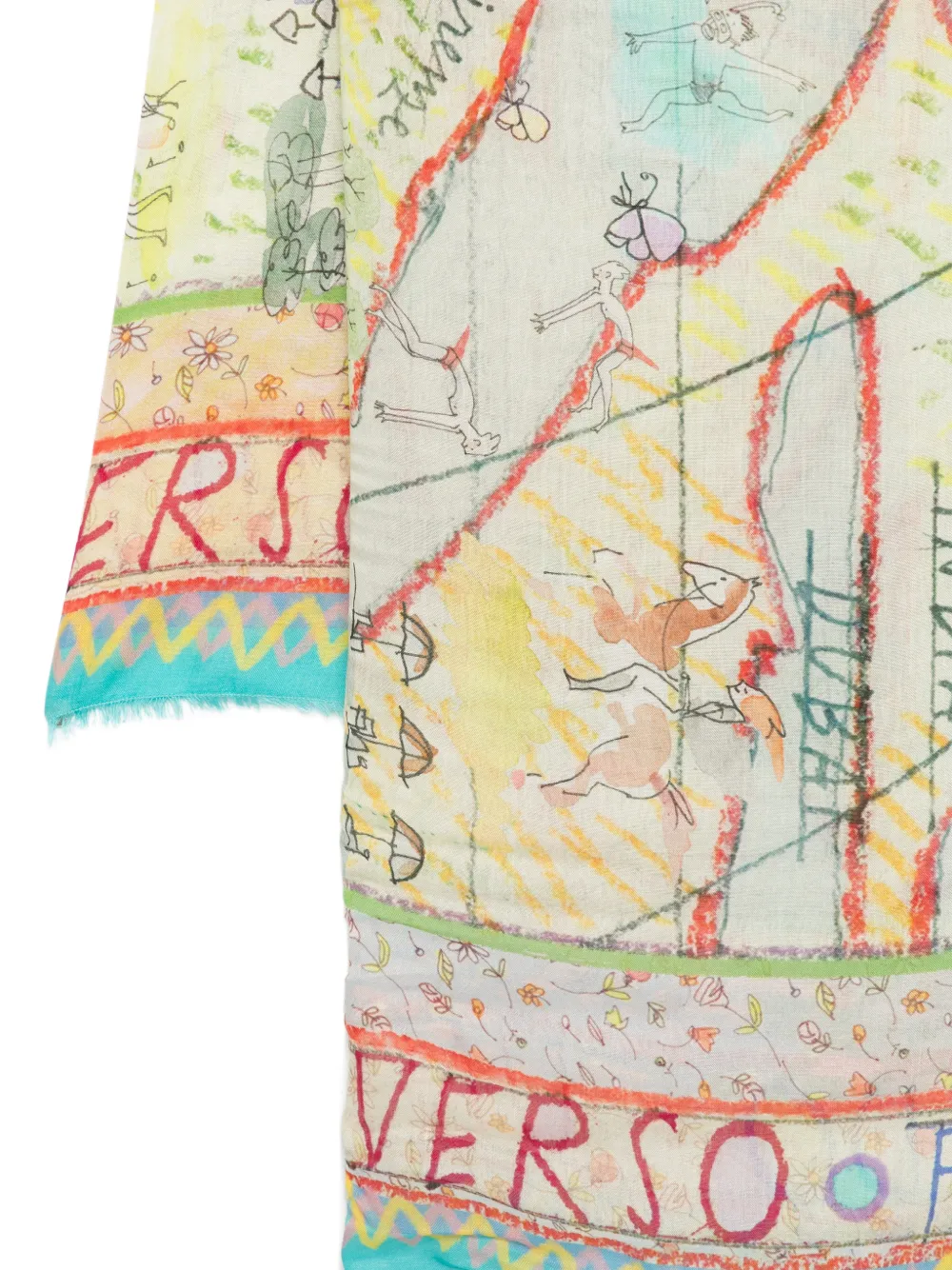 New Forte Dei Marmi Fringed Printed Scarf