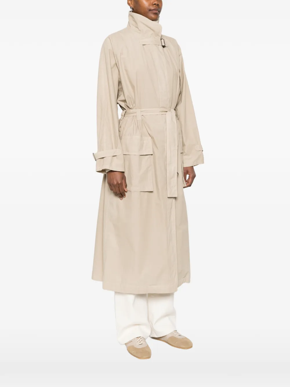  Aspesi Patch Pocket Belted Coat - Neutrals 