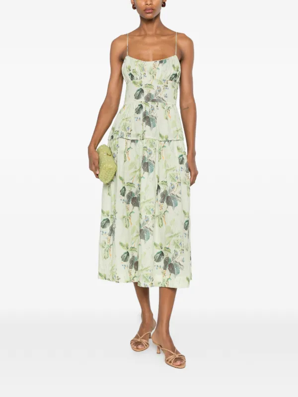 uo beth floral bandeau linen midi dress UO Beth Floral Bandeau Linen Midi Dress