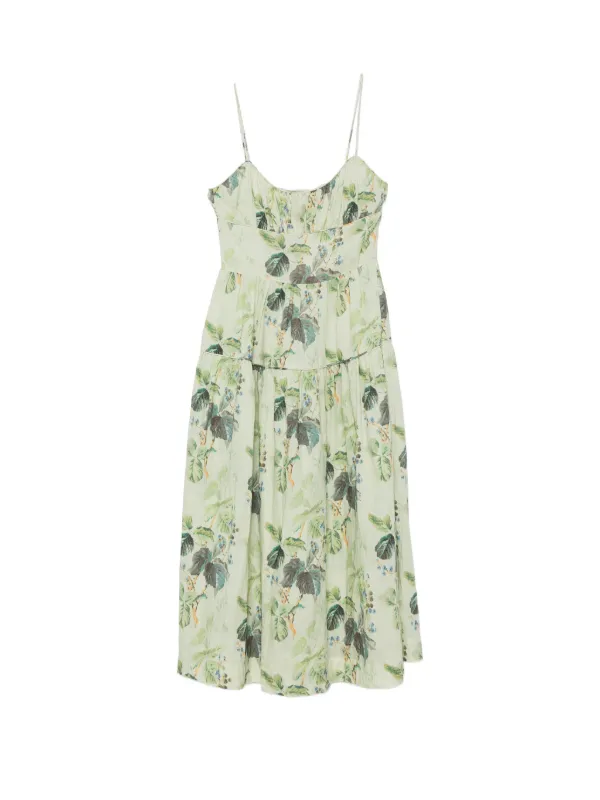 Dôen Benoit Floral-print Midi Dress in Green