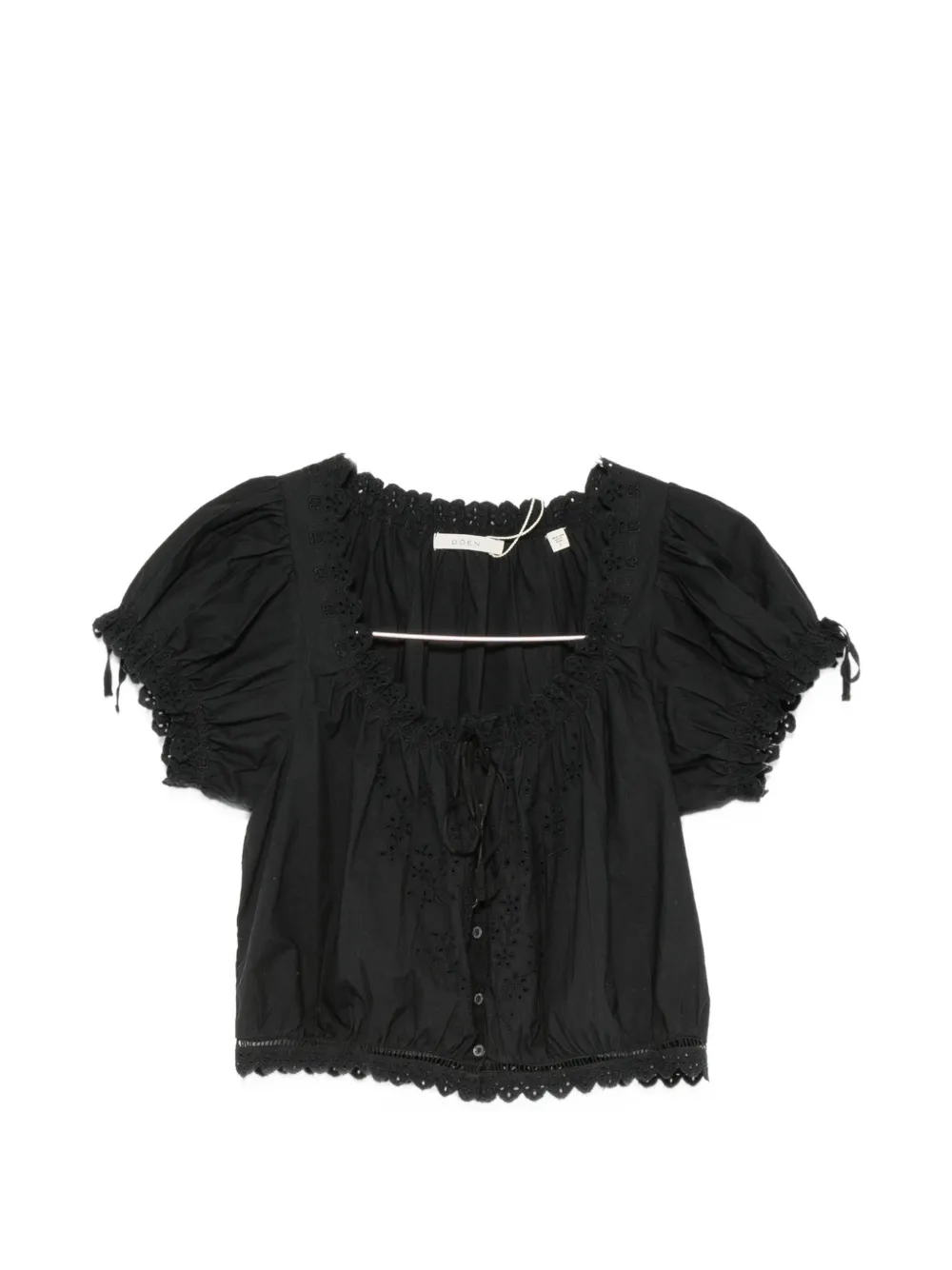 DÔEN Nera broderie-anglaise blouse - Nero