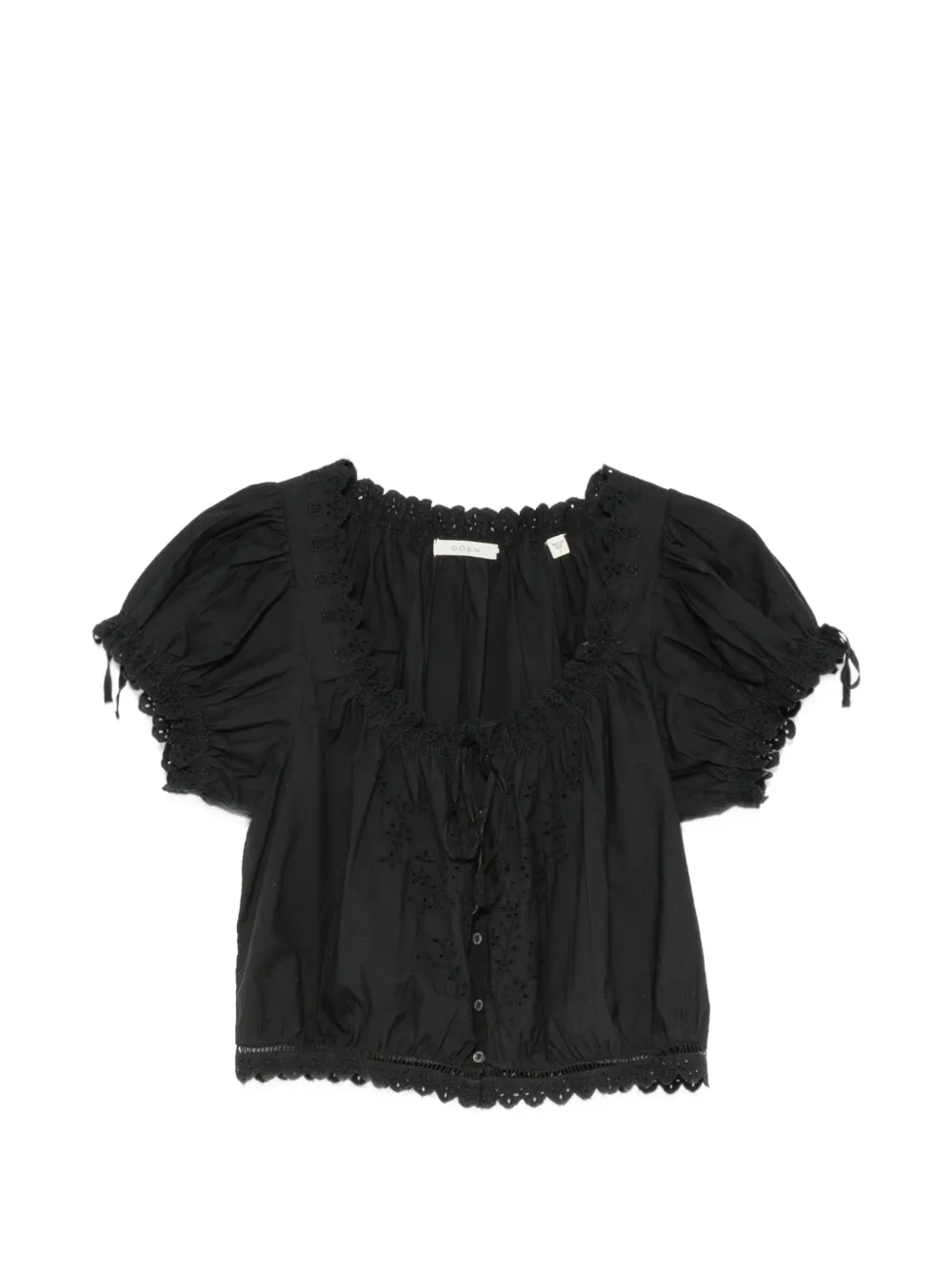 DÔEN Nera broderie-anglaise blouse - Nero