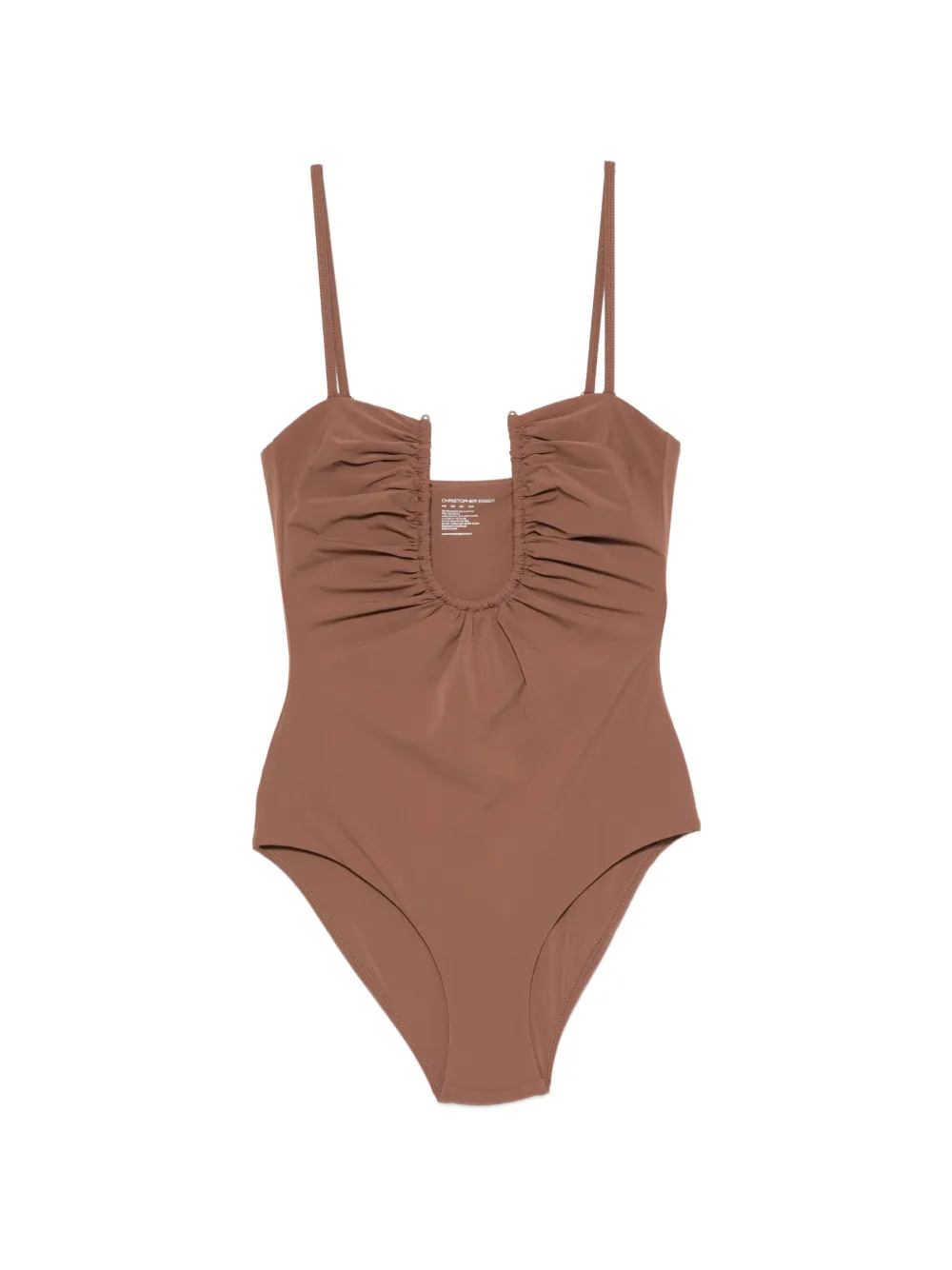 Christopher Esber Arced ruched swimsuit - Braun