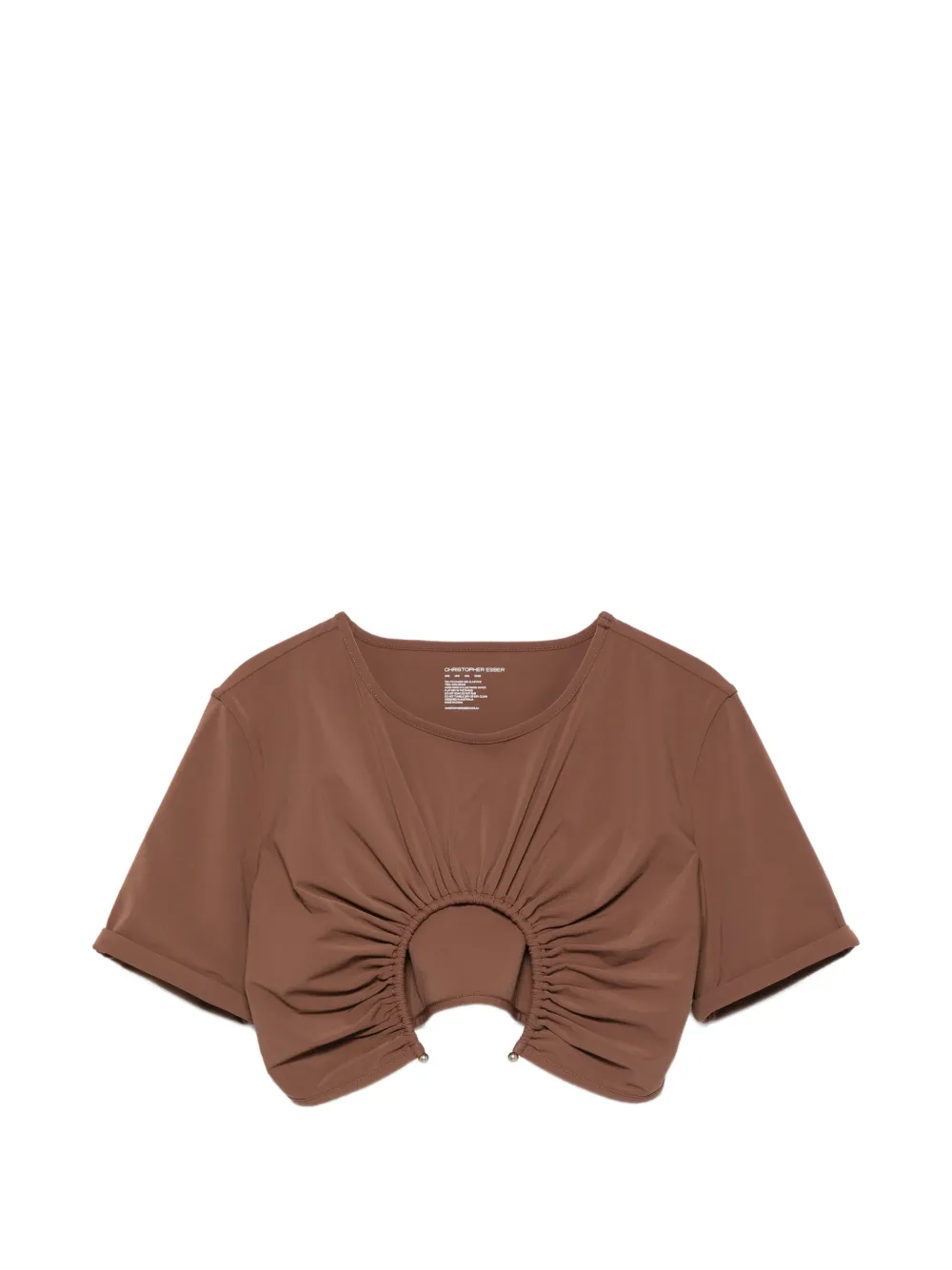 Christopher Esber U-prong ruched top - Marrone