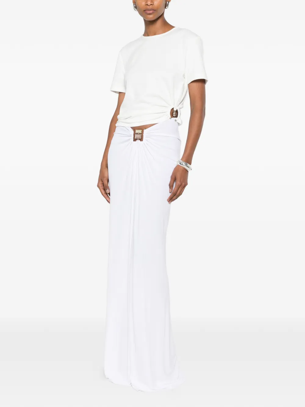 Christopher Esber Bezel Quartz maxi-rok met ruches Wit