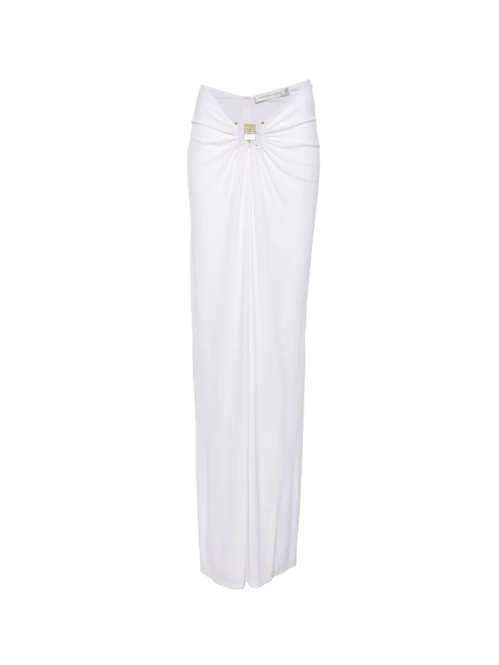 Christopher Esber Bezel Quartz ruched maxi skirt - White