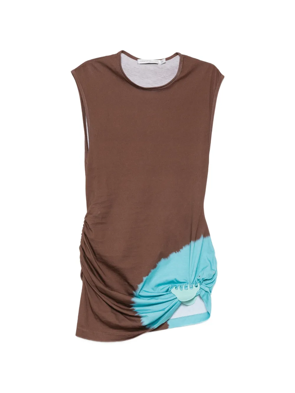 Christopher Esber crew neck sleveless mini dress - Brown