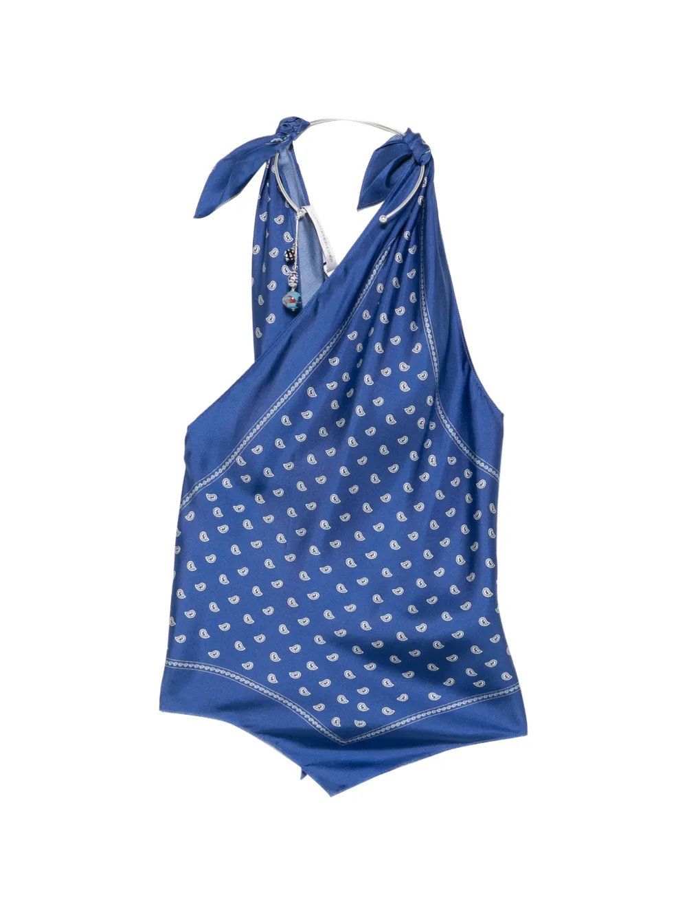 Christopher Esber bandana-print scarf-tie top - Blu