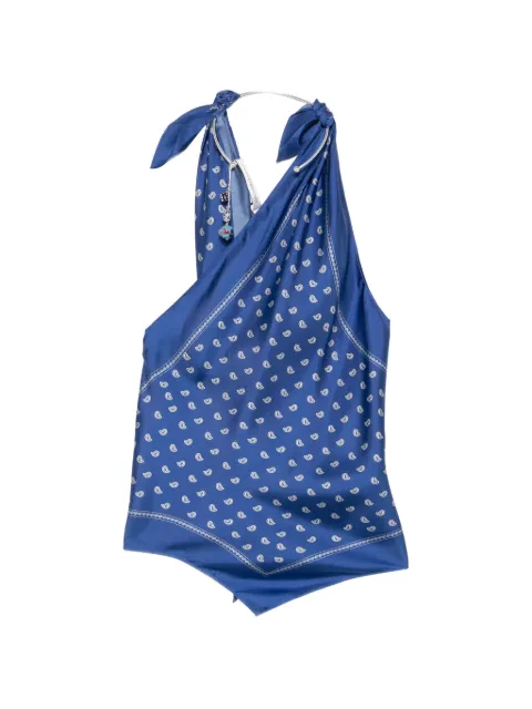 Christopher Esber bandana-print scarf-tie top