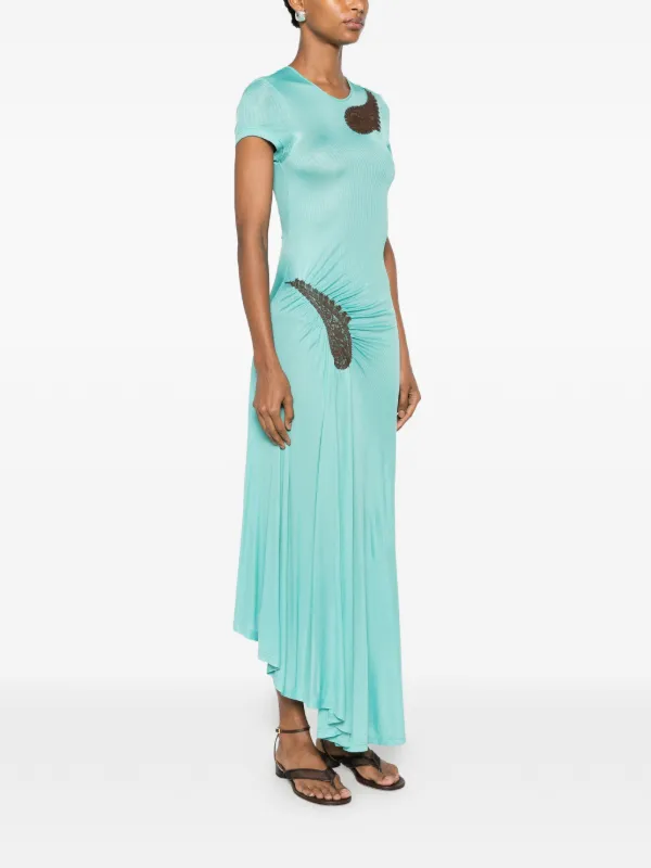 christopher esber ribbed lace dress Christopher Esber for FWRD Ribbed Lace Dress in Gold Flame