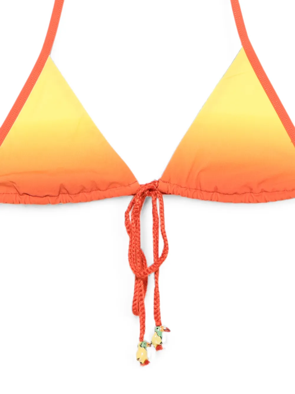 Christopher Esber Cusa Gradient-effect Charm-detail Bikini Top in Orange, view 3