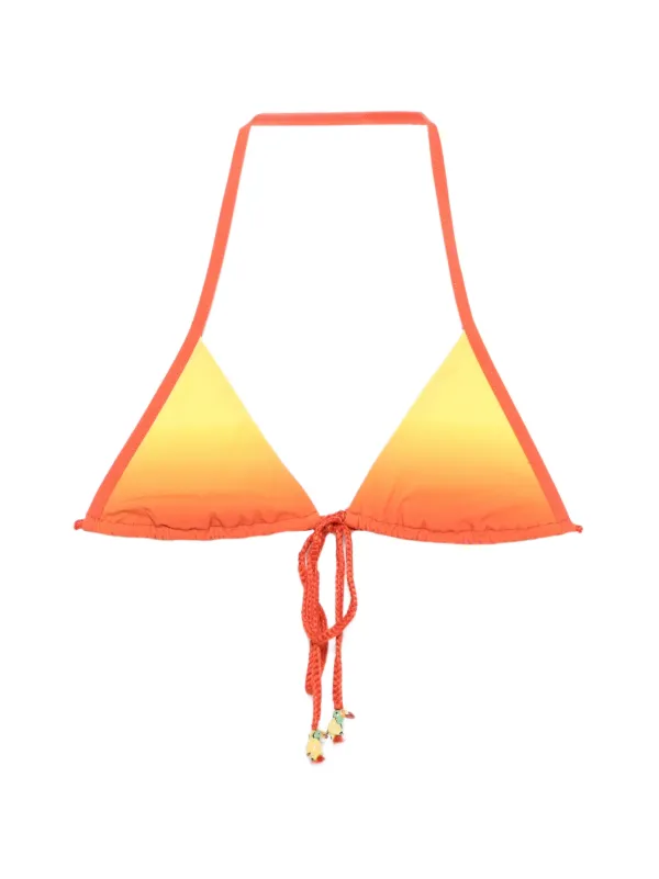 Christopher Esber Cusa Gradient-effect Charm-detail Bikini Top in Orange