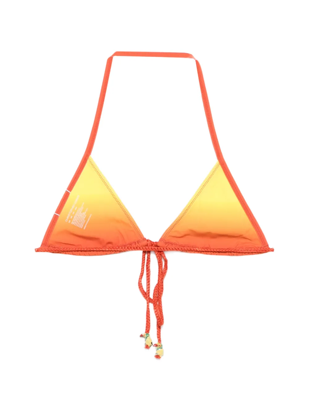 Christopher Esber Cusa Gradient-effect Charm-detail Bikini Top in Orange, view 2
