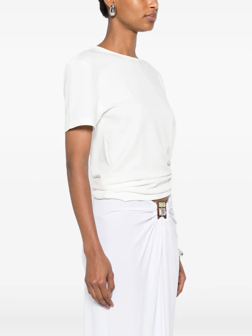 Christopher Esber Orbit T-shirt met ruches Wit