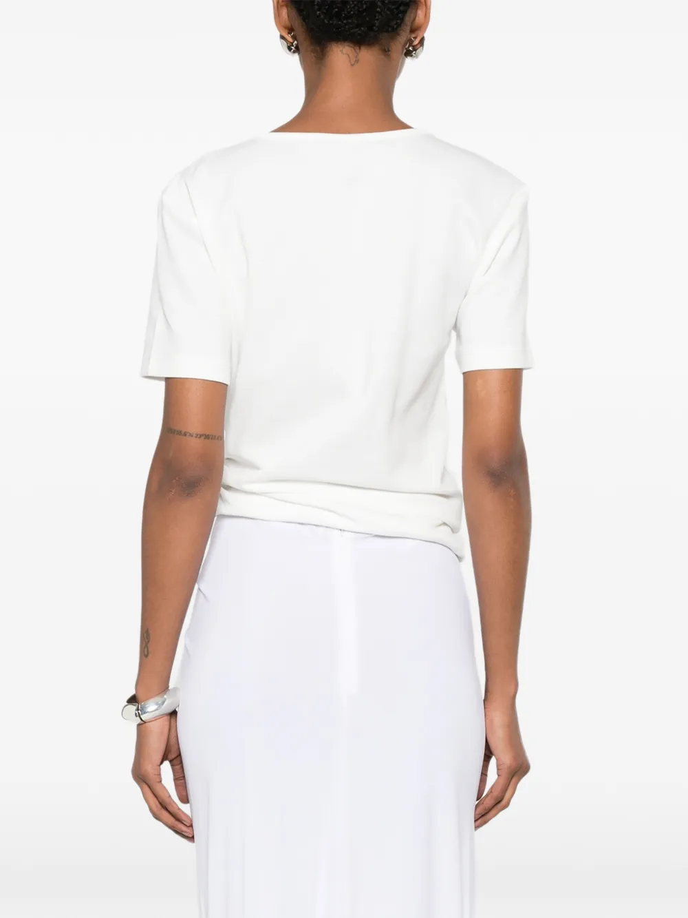Christopher Esber Orbit T-shirt met ruches Wit