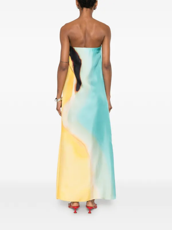 christopher esber aura strapless silk maxi dress Christopher Esber Aura Strapless Silk Maxi Dress in Blue