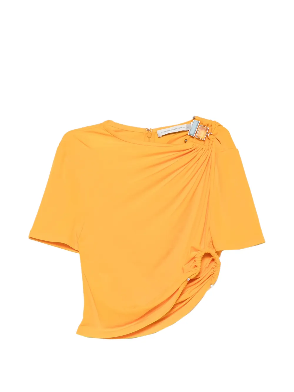 Christopher Esber Bezel Quartz ruched T-shirt - Arancione