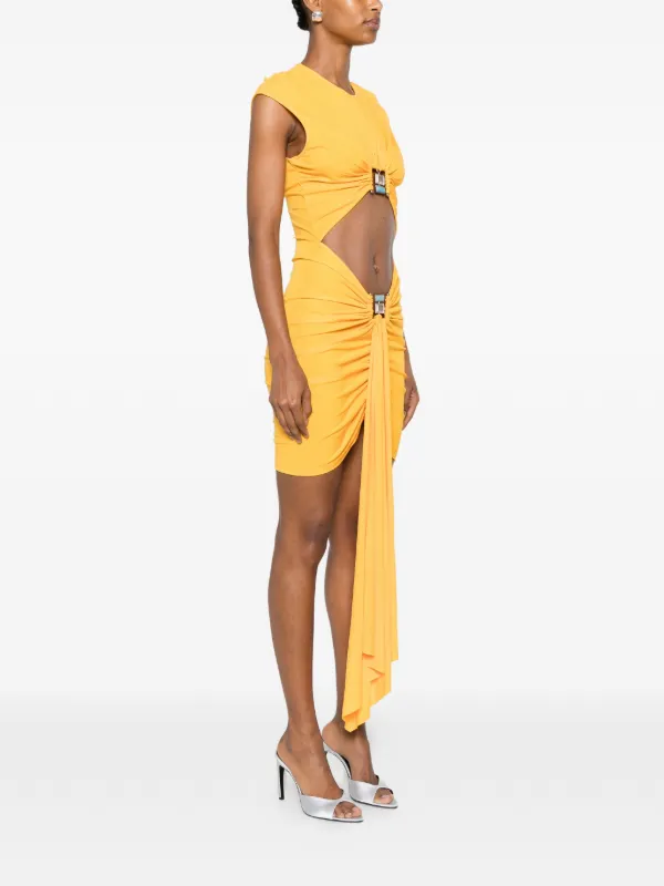 christopher esber bezel quartz halter dress Disconnect Short Sleeve Mini | Orange AW26D3