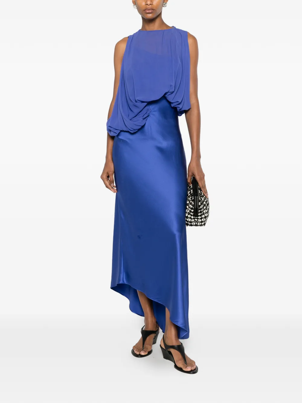 Christopher Esber Cumulus gedrapeerde midi-jurk Blauw