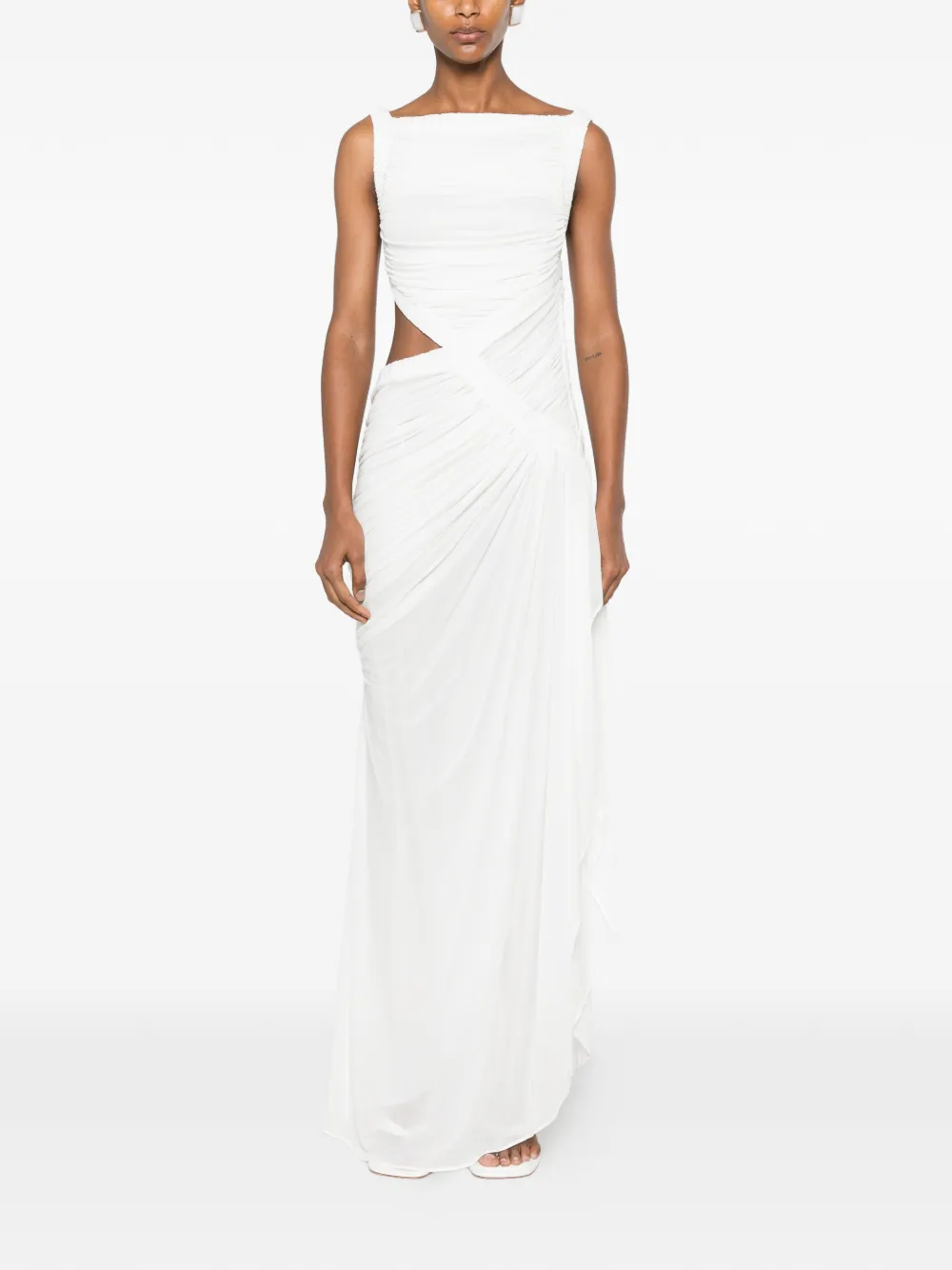 Christopher Esber Theia jurk met vierkant design Wit