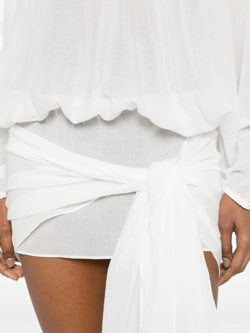 Christopher Esber Porto mini-jurk met lange mouwen Wit