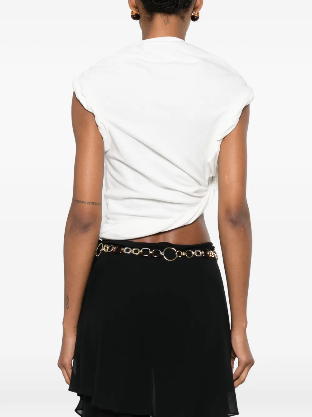 Christopher Esber opgerold gedraaid T-shirt Wit