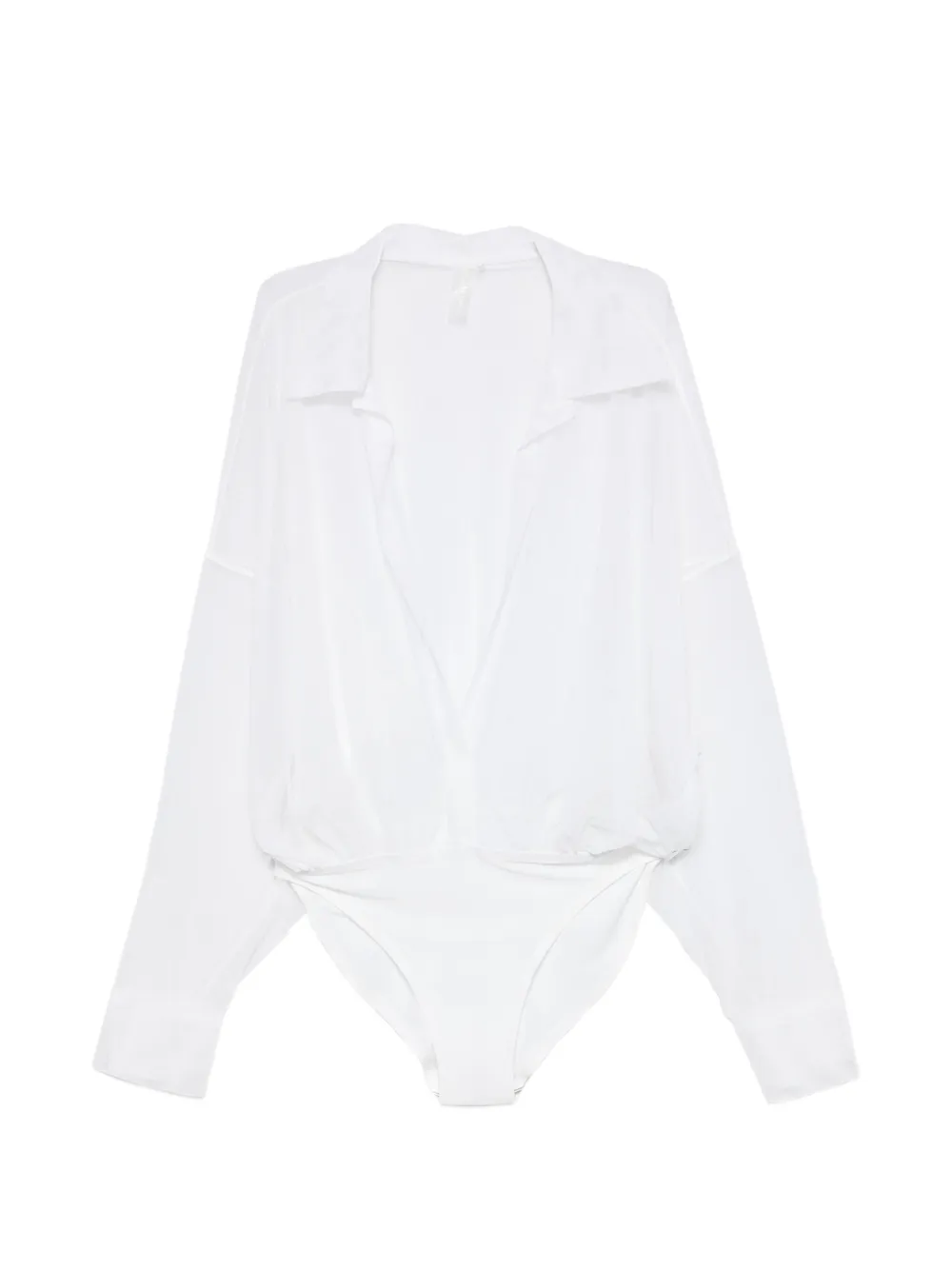 Norma Kamali oversized-fit sheer bodysuit - Bianco