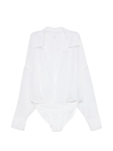Norma Kamali oversized-fit sheer bodysuit
