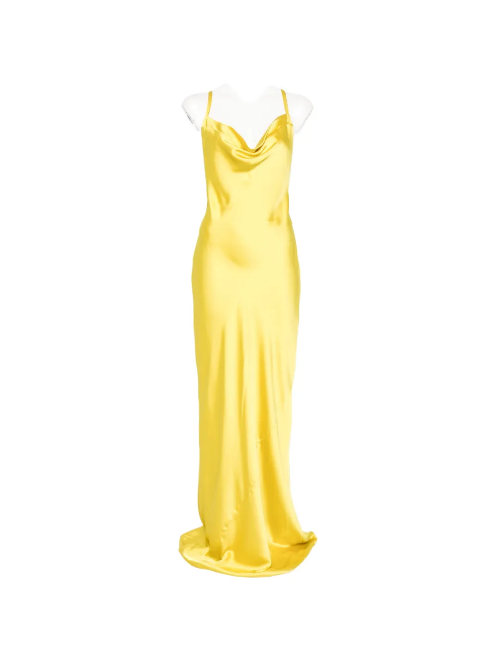 Norma Kamali Cross-back Bias-cut Gown In Yellow
