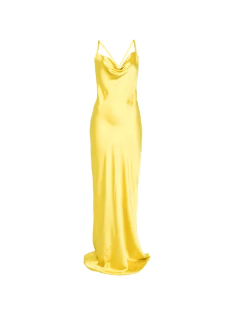 Norma Kamali cross-back bias-cut gown