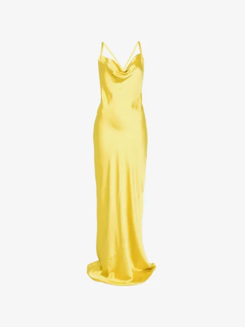 Norma Kamali cross-back bias-cut gown